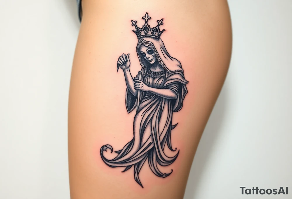 Queen, reaper, scary, pretty tattoo idea