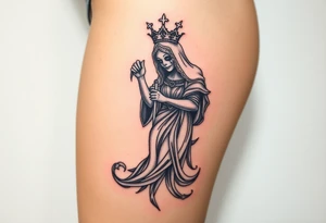 Queen, reaper, scary, pretty tattoo idea