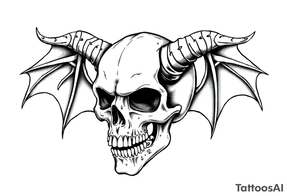 skull deamons tattoo idea