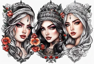 kids picture on arm tattoo idea