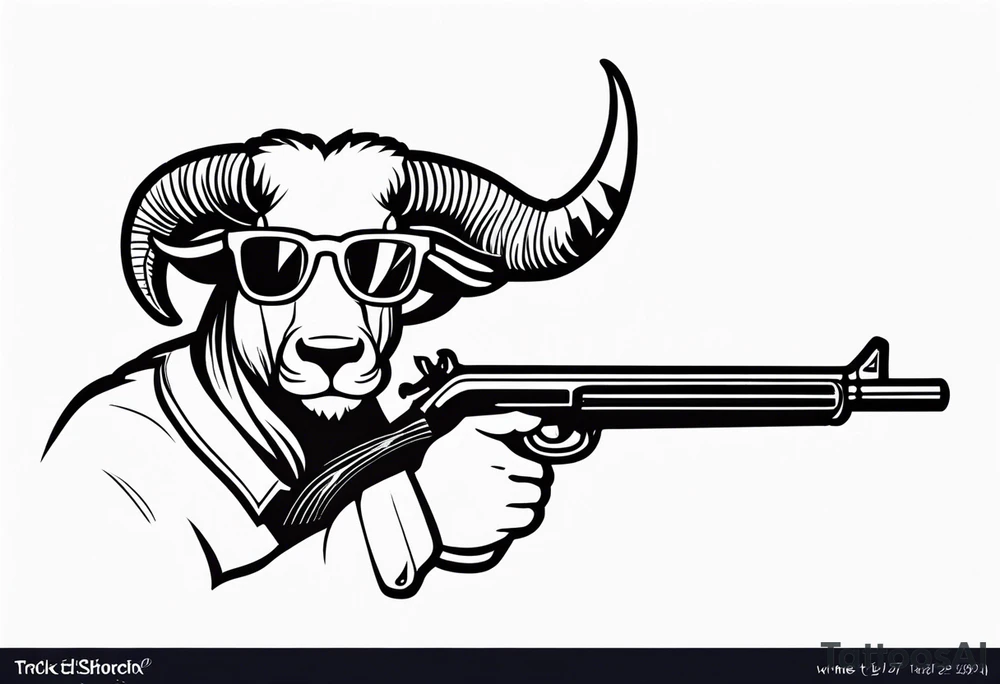 capricorn with sunglasses holding a shotgun tattoo idea capricorn with sunglasses holding a shotgun tattoo idea
