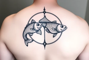 Only using the word picses unique zodiac sign  with fishes tattoo idea