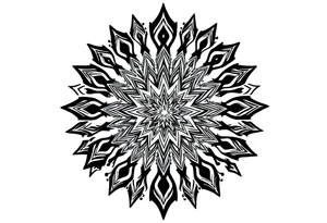 long mytical mandala with ancient rhyme tattoo idea