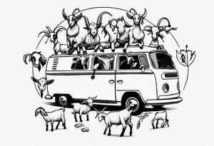 Goats on a Volkswagon tattoo idea