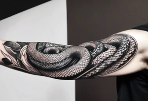 snake wrapping around entire arm starting at the shoulder tattoo idea