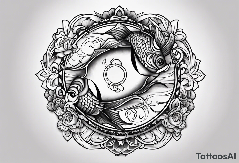 pisces tattoo with a maculine touch tattoo idea