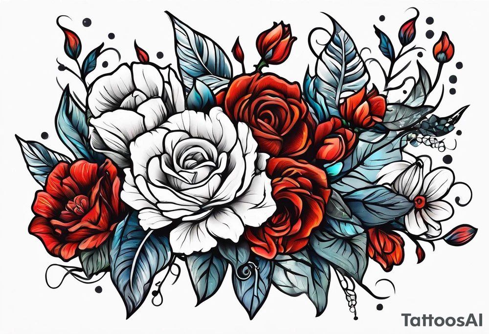 Love flowers family outdoors tattoo idea