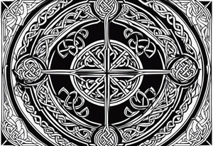 Celtic cross similar to Justin Timberlakes that incorporates firefighter traditional symbology tattoo idea