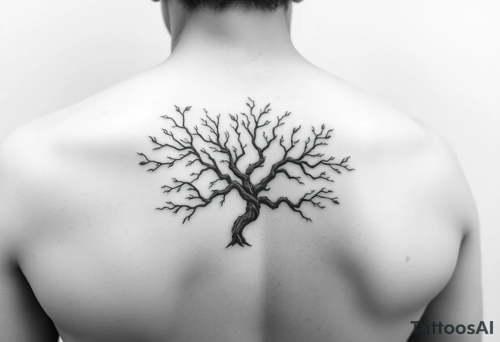 Flowing asymmetrical symbolic tree quarter sleeve on shoulder. Should not look realistic. tattoo idea
