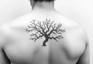 Flowing asymmetrical symbolic tree quarter sleeve on shoulder. Should not look realistic. tattoo idea