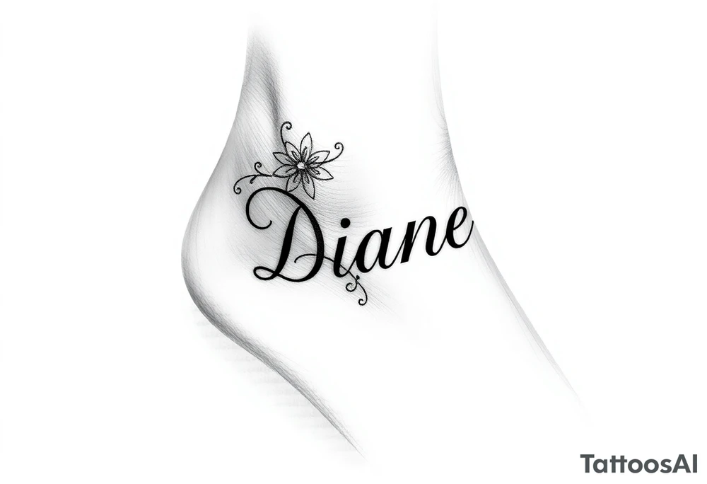Anklet and charm name Diane tattoo idea