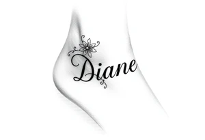 Anklet and charm name Diane tattoo idea
