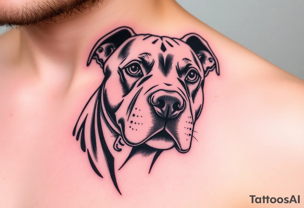 Pitbull girld tattoo idea