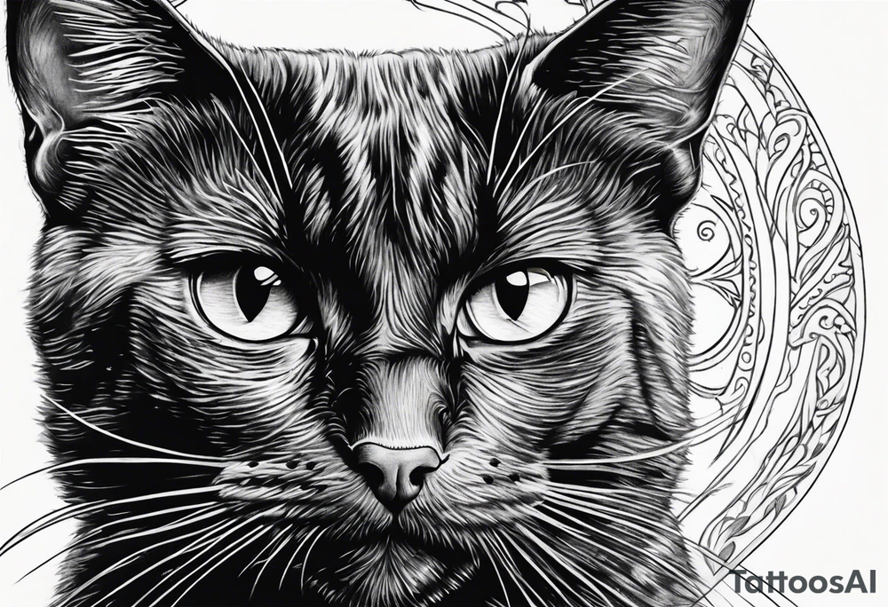 Black cat tattoo idea