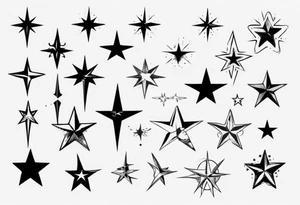 Collection of stars for next to someone's ear tattoo idea
