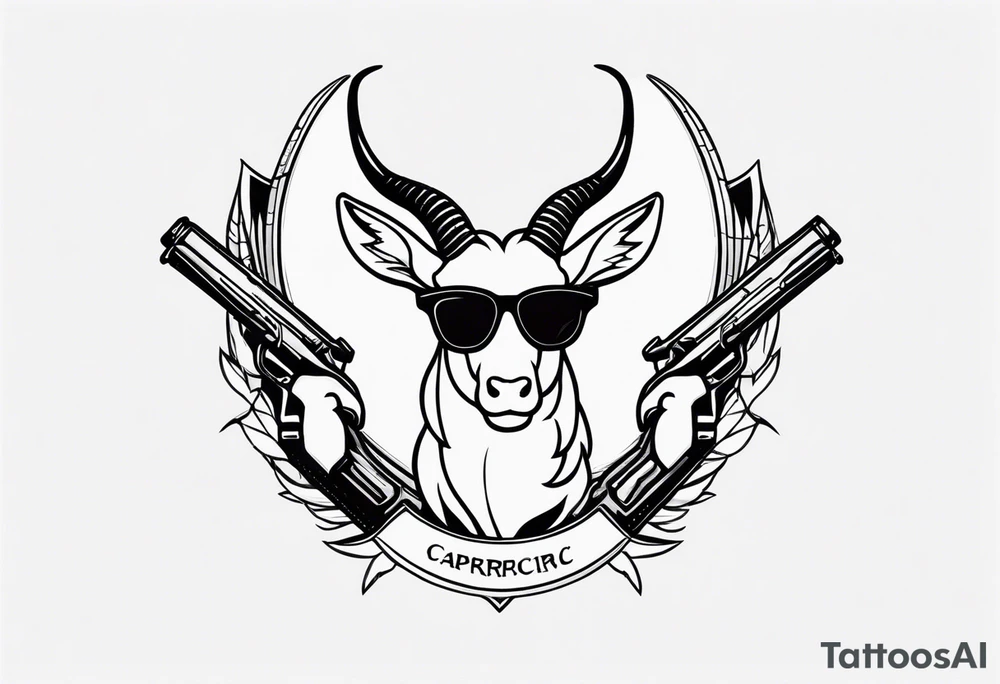 capricorn with sunglasses and a shotgun tattoo idea
