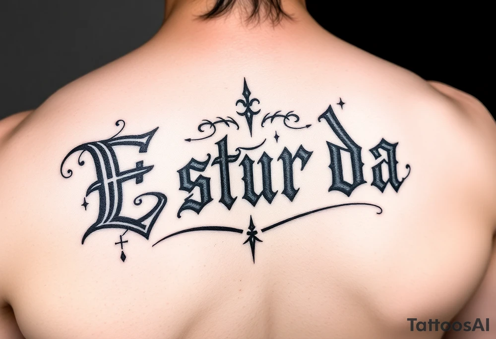write estrada in Gothic letters tattoo idea