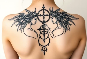 Goddesses Hecate and Freya intertwined by magic. tattoo idea