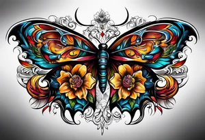 full body tattoo on the back from top to bottom on paper tattoo idea