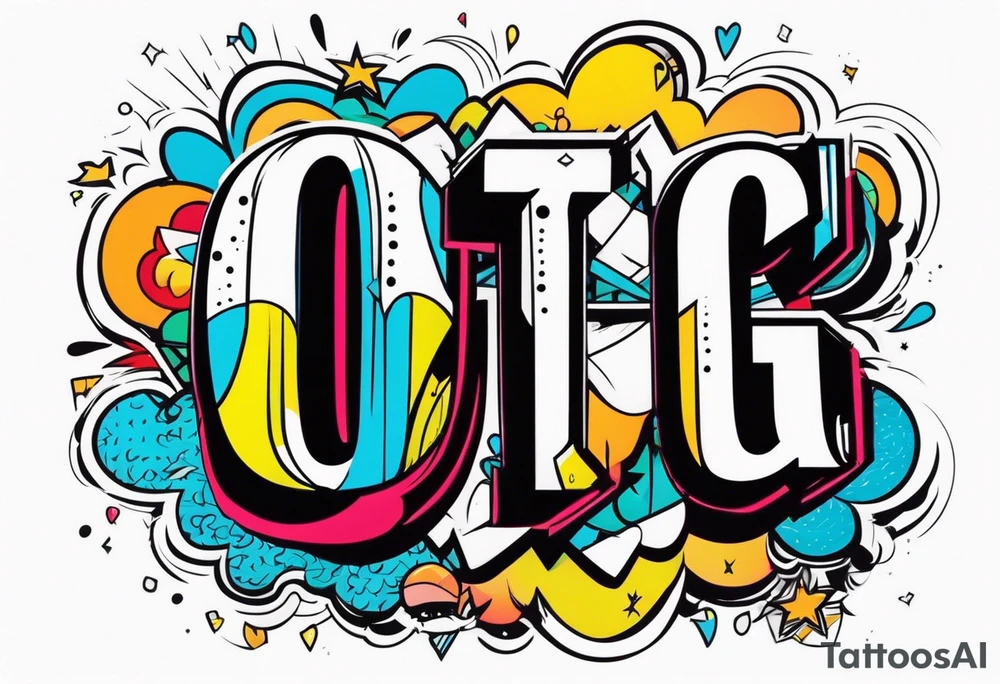 the letters OTG with a cool font tattoo idea
