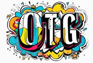 the letters OTG with a cool font tattoo idea