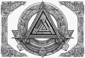 Valhalla steps Valknut sword tattoo idea