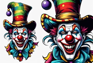 jester clown tattoo idea