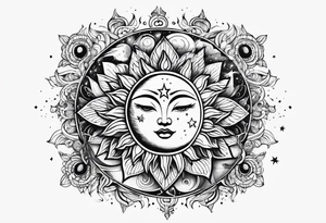 Sun moon and stars tattoo idea