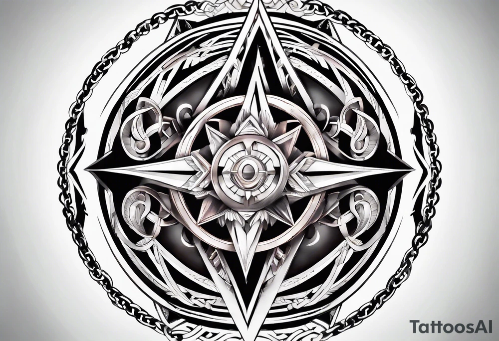 letter delta inside a chain circle, subtle, womanly, simplistic tattoo idea