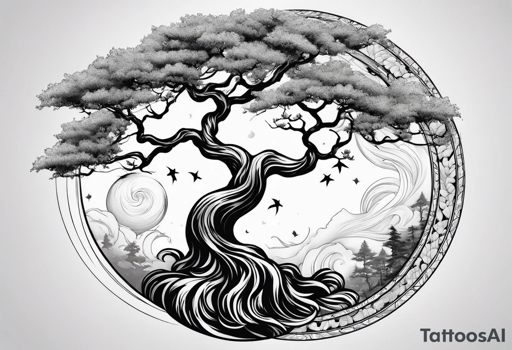 Joshua yin and yang tree tattoo idea