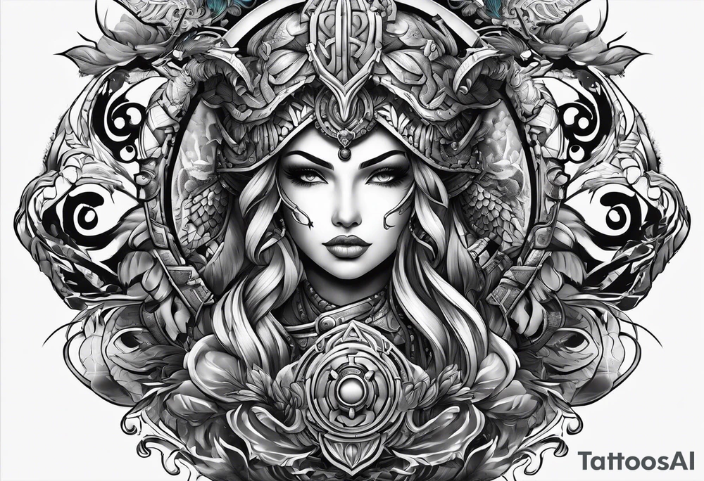 Breast of a warrior tattoo idea