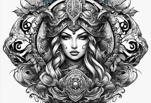 Breast of a warrior tattoo idea