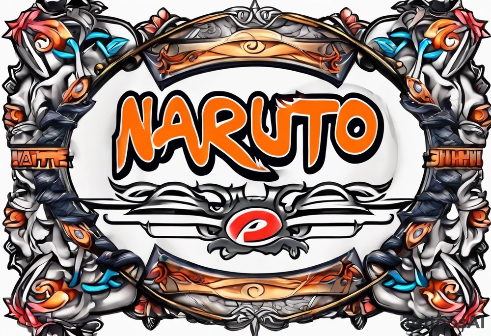 A naruto headband with the letters AR in the middle tattoo idea