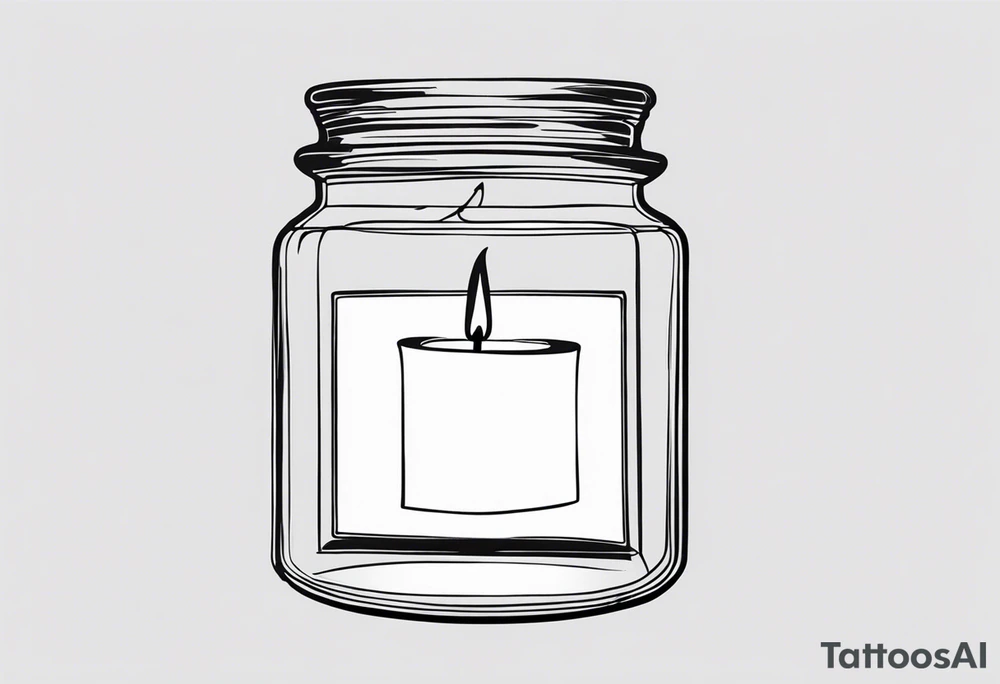 dainty candle in a jar tattoo idea