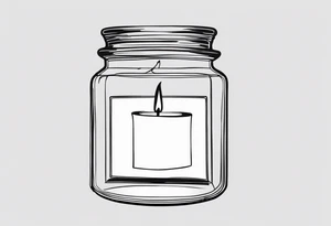 dainty candle in a jar tattoo idea