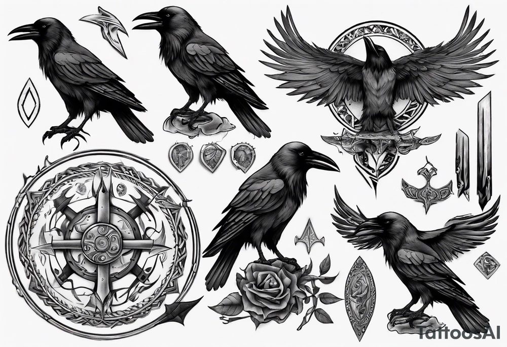 raven from the vikings era tattoo idea