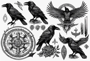 raven from the vikings era tattoo idea