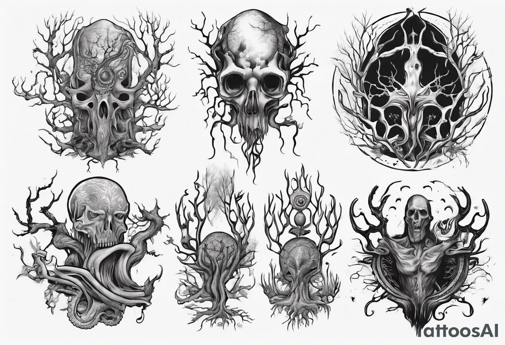 lovecraft them
with tree tattoo idea