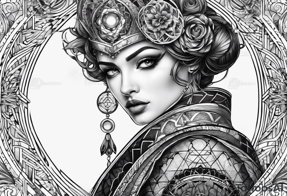 un tatuaggio semplice che crea un'illusione ottica con figure geometriche tattoo idea