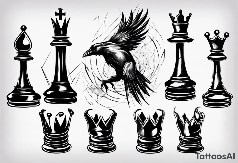 a rook from chess that is mostly sketched out tattoo idea