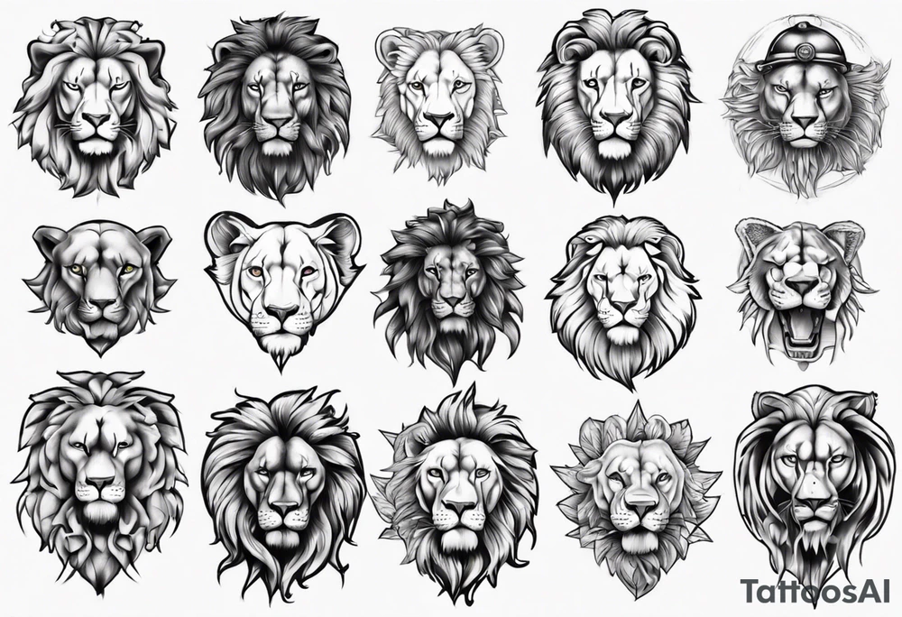 Lion statue tattoo idea
