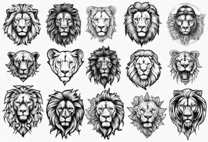 Lion statue tattoo idea