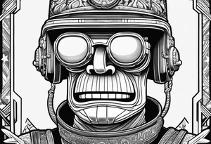 Bender from futurama with a pimp jacket tattoo idea