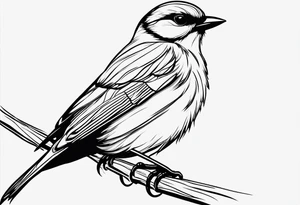 Single line bird tattoo idea