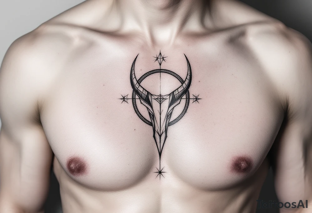 Capricorn starsign  10x10 cm tattoo idea