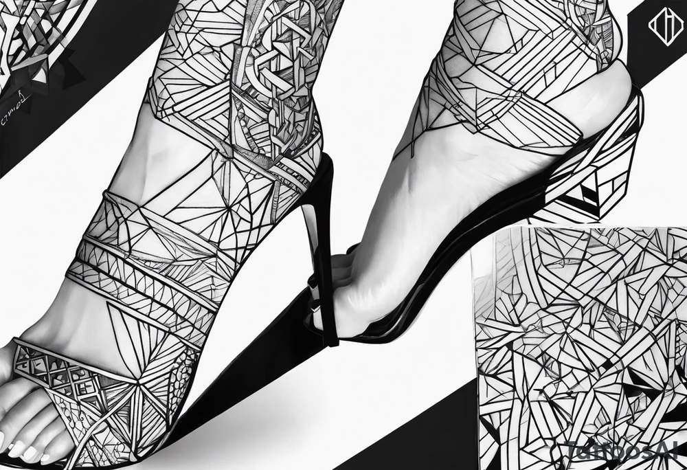 Empowering female on foot tattoo idea