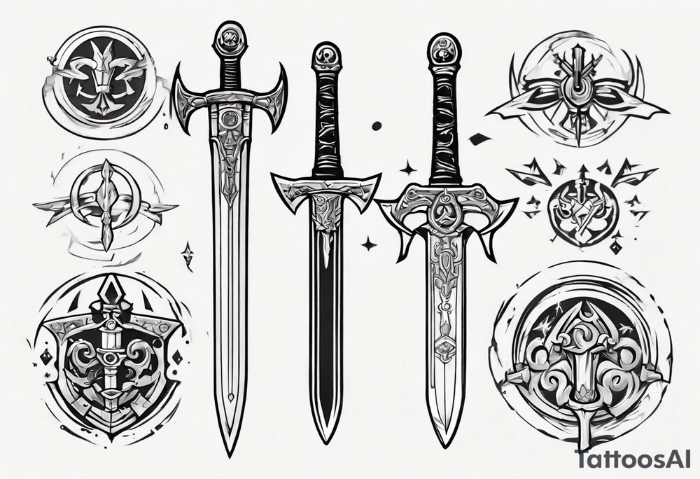sword with circle around from zelda tattoo idea