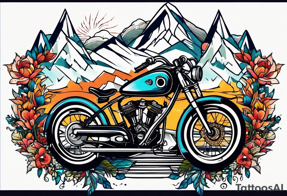 bicycle mountains tattoo idea