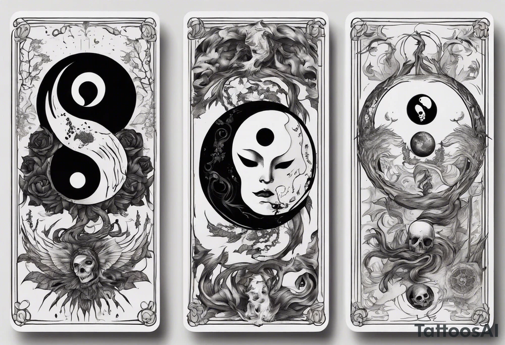 Ying yang death tarot card tattoo idea