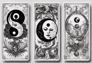 Ying yang death tarot card tattoo idea